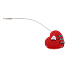 Heart Wire Combination Lock Travel Luggage Small Padlock Key Suitcase Red