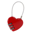 Heart Wire Combination Lock Travel Luggage Small Padlock Key Suitcase Red