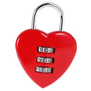 Love Heart Combination Lock Travel Luggage Small Padlock Key Suitcase Red