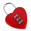 Love Heart Combination Lock Travel Luggage Small Padlock Key Suitcase Red