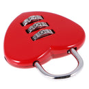 Love Heart Combination Lock Travel Luggage Small Padlock Key Suitcase Red