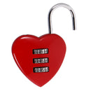 Love Heart Combination Lock Travel Luggage Small Padlock Key Suitcase Red