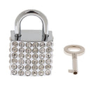 Vintage Square Shape Padlock With Key Backpack Travel Gym Supplies Travel Accessory Silver