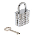 Vintage Square Shape Padlock With Key Backpack Travel Gym Supplies Travel Accessory Silver