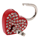 Bling Diamante Love Heart Lock Travel Luggage Small Padlock Key Suitcase Red