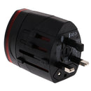 All in One Universal International Plug Adapter World Travel AC Power Charger Adaptor with Dual USB Port AU US UK EU Black