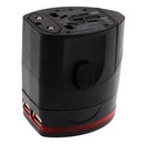 All in One Universal International Plug Adapter World Travel AC Power Charger Adaptor with Dual USB Port AU US UK EU Black