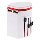 Travel Adapter Worldwide All in One Universal Power Converter AC Plug Wall Charger Dual USB Charging Port USA EU UK AUS White