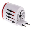 Travel Adapter Worldwide All in One Universal Power Converter AC Plug Wall Charger Dual USB Charging Port USA EU UK AUS White