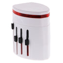 Travel Adapter Worldwide All in One Universal Power Converter AC Plug Wall Charger Dual USB Charging Port USA EU UK AUS White