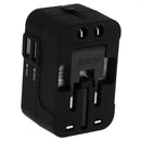 HHT202 Universal World Wide Travel Power Adapter Plug All-In-One Adaptor Fits Wall AC Adaptor Outlets in US, EU, AU, UK and More Black