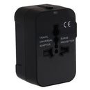 HHT202 Universal World Wide Travel Power Adapter Plug All-In-One Adaptor Fits Wall AC Adaptor Outlets in US, EU, AU, UK and More Black