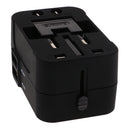 HHT202 Universal World Wide Travel Power Adapter Plug All-In-One Adaptor Fits Wall AC Adaptor Outlets in US, EU, AU, UK and More Black