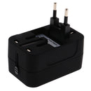HHT202 Universal World Wide Travel Power Adapter Plug All-In-One Adaptor Fits Wall AC Adaptor Outlets in US, EU, AU, UK and More Black