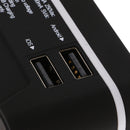 All in One Universal International Plug Adapter Dual USB Port World Wide Travel AC Power Charger Adaptor with AU US UK European Plug Black