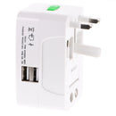 Universal Dual USB Port Multi Charger International Travel AU EU USA Plug Wall Charger Adapter Converter White