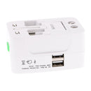 Universal Dual USB Port Multi Charger International Travel AU EU USA Plug Wall Charger Adapter Converter White