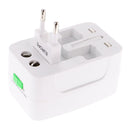 Universal Dual USB Port Multi Charger International Travel AU EU USA Plug Wall Charger Adapter Converter White