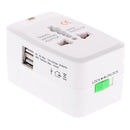Universal Dual USB Port Multi Charger International Travel AU EU USA Plug Wall Charger Adapter Converter White