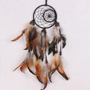 Creative Handmade Moon And Sun Feather Charm Dream Catcher Home Wall Window Car Hanging Decor Black Brown