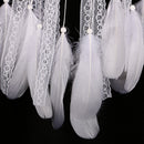 Creative Traditional Lace Feather Charm Dream Catcher Home Wall Window Car Hanging Decor White