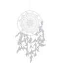 Creative Traditional Lace Feather Charm Dream Catcher Home Wall Window Car Hanging Decor White