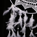 Creative Traditional Lace Feather Charm Dream Catcher Home Wall Window Car Hanging Decor White