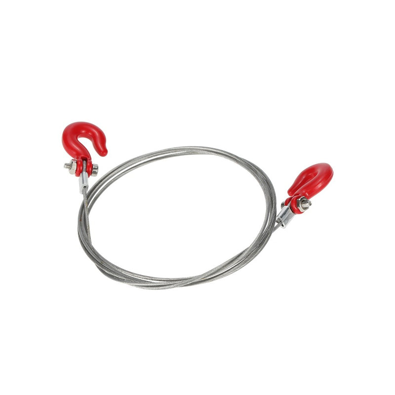 1/10 RC Rock Crawler Monster Truck Parts 820mm Steel Tow Toe Rope Red Hooks for RC Car Trucks