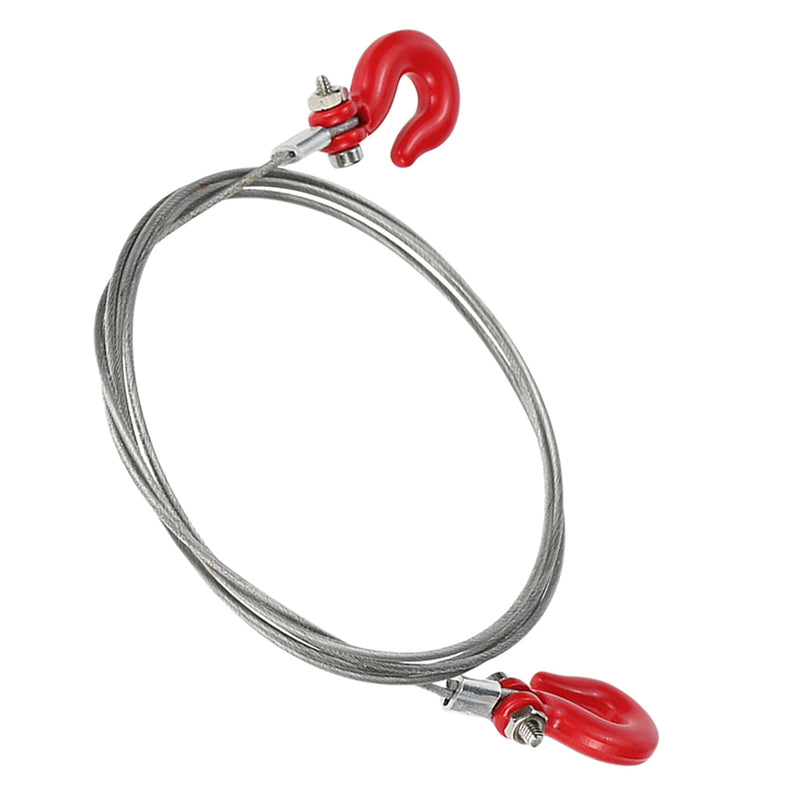 1/10 RC Rock Crawler Monster Truck Parts 820mm Steel Tow Toe Rope Red Hooks for RC Car Trucks
