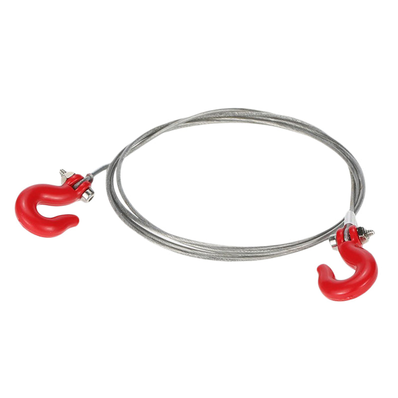 1/10 RC Rock Crawler Monster Truck Parts 820mm Steel Tow Toe Rope Red Hooks for RC Car Trucks