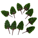 10 Pieces 1:100 HO OO Gauge Model Green Poplar Trees for DIY Layout Train Garden Park Landscape Scenery