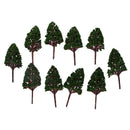 10 Pieces 1:100 HO OO Model Trees DIY Layout Train Railway Diorama Wargame Landscape Scenery Dark Green