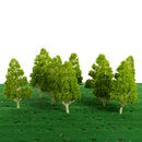 10 Pieces of Model Poplar Trees for DIY Layout Train Railway Garden Park Architecture Building Landscape Scenery 1:100 HO OO Scale Light Green