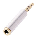 Gold Plated Stereo Audio Adapter 2.5mm Male to 3.5mm Female Jack for Headphone Microphone