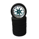 Pack of 4 Rubber Tyre Tyres Tires Wheel Rim Hex 12mm Fits for 1/10 RC Remote Controlled Racing Car 6002-6085