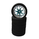 Pack of 4 Rubber Tyre Tyres Tires Wheel Rim Hex 12mm Fits for 1/10 RC Remote Controlled Racing Car 6002-6085