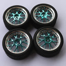 Pack of 4 Rubber Tyre Tyres Tires Wheel Rim Hex 12mm Fits for 1/10 RC Remote Controlled Racing Car 6002-6085