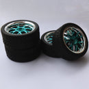 Pack of 4 Rubber Tyre Tyres Tires Wheel Rim Hex 12mm Fits for 1/10 RC Remote Controlled Racing Car 6002-6085