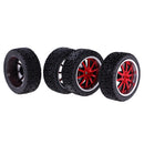 Pack of 4 Rubber Tyre Tyres Tires Wheel Rim Hex 12mm Fits for 1/10 RC Remote Controlled Racing Car 9087-8014