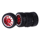 Pack of 4 Rubber Tyre Tyres Tires Wheel Rim Hex 12mm Fits for 1/10 RC Remote Controlled Racing Car 9087-8014