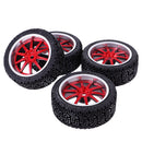 Pack of 4 Rubber Tyre Tyres Tires Wheel Rim Hex 12mm Fits for 1/10 RC Remote Controlled Racing Car 9087-8014