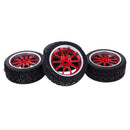 Pack of 4 Rubber Tyre Tyres Tires Wheel Rim Hex 12mm Fits for 1/10 RC Remote Controlled Racing Car 9087-8014