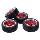 Pack of 4 Rubber Tyre Tyres Tires Wheel Rim Hex 12mm Fits for 1/10 RC Remote Controlled Racing Car 9087-8014