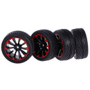 Pack of 4 Rubber Tyre Tyres Tires Wheel Rim Hex 12mm Fits for 1/10 RC Remote Controlled Racing Car 601A-8010