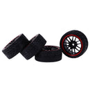 4 Pieces 64mm Rubber On Road Tyre Drift Tires Wheel Rim 12mm Hub for 1/10 HSP HPI RC Drifting Car Parts 9068-8002