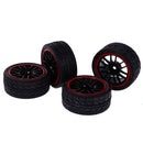 4 Pieces 64mm Rubber On Road Tyre Drift Tires Wheel Rim 12mm Hub for 1/10 HSP HPI RC Drifting Car Parts 9068-8002