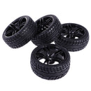 4 Pieces 64mm Rubber On Road Tyre Drift Tires Wheel Rim 12mm Hub for 1/10 HSP HPI RC Drifting Car Parts 9065-8003