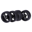 4 Pieces 64mm Rubber On Road Tyre Drift Tires Wheel Rim 12mm Hub for 1/10 HSP HPI RC Drifting Car Parts 9065-8003
