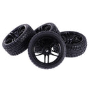 4 Pieces 64mm Rubber On Road Tyre Drift Tires Wheel Rim 12mm Hub for 1/10 HSP HPI RC Drifting Car Parts 9065-8003