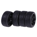 4 Pieces 64mm Rubber On Road Tyre Drift Tires Wheel Rim 12mm Hub for 1/10 HSP HPI RC Drifting Car Parts 9065-8003